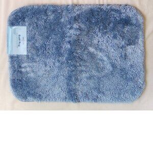 Mohawk 17" x 24" Plush and Soft Bath Rug Floor Mat Non-Slip Back, Blue
